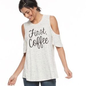 ☕️Apt. 9 cold-shoulder coffee tee